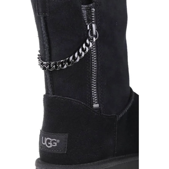 UGG Black Classic Short Sparkle Chain Zip Boots - Picture 5 of 11